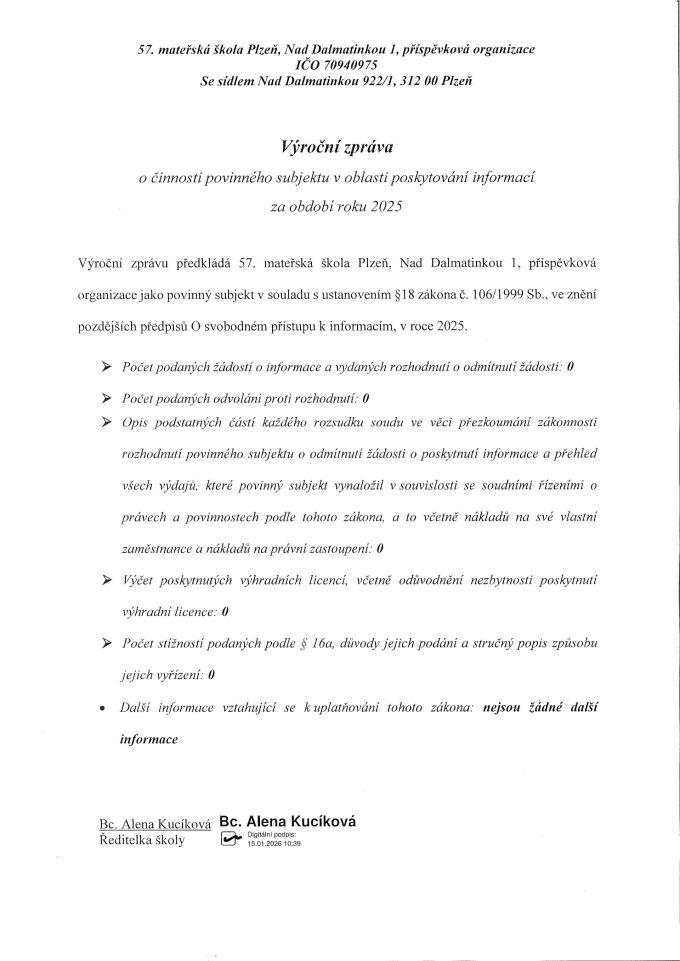 VÝROČNÍ ZPRÁVA 2025